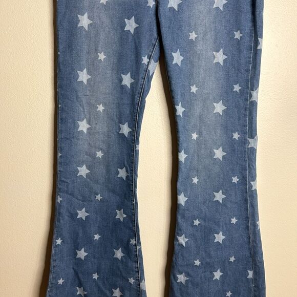 8th of La ladies star Button fly flare bell bottom denim jeans size 30 - Picture 3 of 11